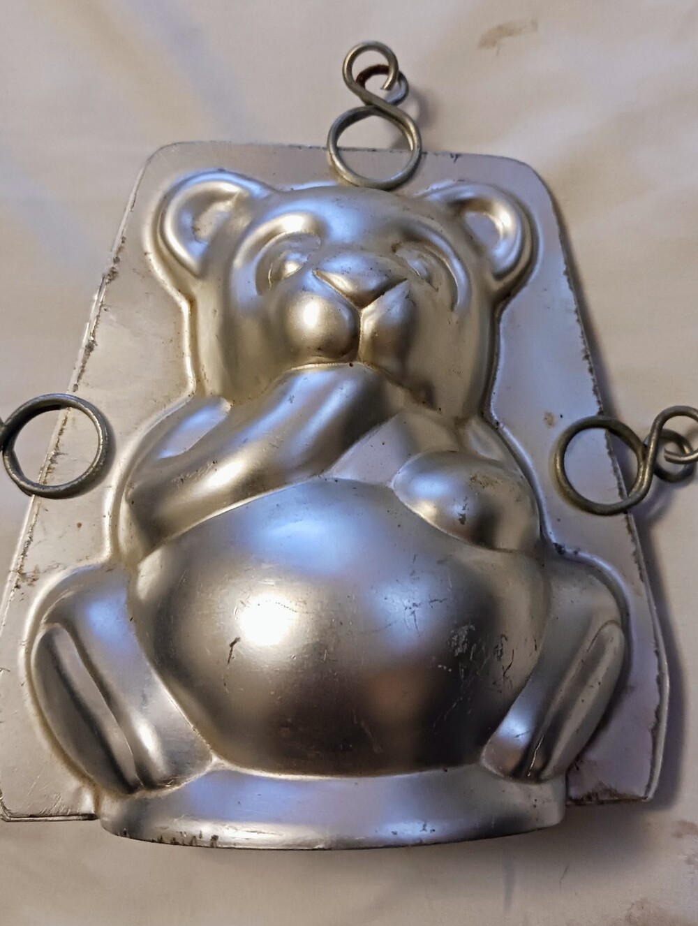 Antique Wilton Teddy Bear 3D Stand-Up Cake Pan Mold, No Bottom. 1974. Antique.